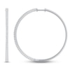 Thumbnail Image 1 of Diamond Large Hoop Earrings 1 ct tw Round-cut 10K White Gold