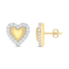 Thumbnail Image 1 of Diamond Heart Stud Earrings 1/5 ct tw Round-cut 10K Yellow Gold