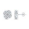 Thumbnail Image 1 of Diamond Knot Stud Earrings 1/3 ct tw Round-cut 10K White Gold
