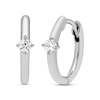Thumbnail Image 0 of Diamond Solitaire Huggie Hoop Earrings 1/5 ct tw Round-cut 10K White Gold