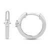 Thumbnail Image 1 of Diamond Solitaire Huggie Hoop Earrings 1/5 ct tw Round-cut 10K White Gold