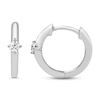 Thumbnail Image 2 of Diamond Solitaire Huggie Hoop Earrings 1/5 ct tw Round-cut 10K White Gold