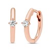 Thumbnail Image 0 of Diamond Solitaire Huggie Hoop Earrings 1/5 ct tw Round-cut 10K Rose Gold