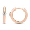 Thumbnail Image 1 of Diamond Solitaire Huggie Hoop Earrings 1/5 ct tw Round-cut 10K Rose Gold