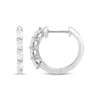 Diamond Huggie Hoop Earrings 1/3 ct tw Marquise-cut 10K White Gold