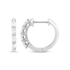 Thumbnail Image 3 of Diamond Huggie Hoop Earrings 1/3 ct tw Marquise-cut 10K White Gold