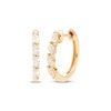 Thumbnail Image 1 of Diamond Huggie Hoop Earrings 1/3 ct tw Marquise-cut 10K Yellow Gold