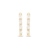 Thumbnail Image 2 of Diamond Huggie Hoop Earrings 1/3 ct tw Marquise-cut 10K Yellow Gold
