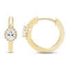 Thumbnail Image 2 of Diamond Huggie Hoop Earrings 1/4 ct tw Pear & Round-cut 10K Yellow Gold