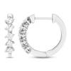 Thumbnail Image 2 of Diamond Huggie Hoop Earrings 3/8 ct tw Princess-cut 10K White Gold