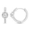 Thumbnail Image 2 of Diamond Huggie Hoop Earrings 1/3 ct tw Round-cut Sterling Silver