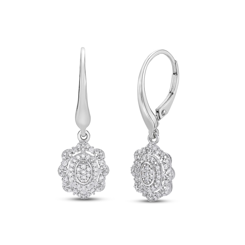Main Image 1 of Diamond Dangle Earrings 1/3 ct tw Round-cut Sterling Silver