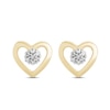 Diamond Heart Earrings 1/20 ct tw Round-cut 10K Yellow Gold