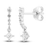 Thumbnail Image 0 of Diamond Dangle Earrings 1/3 ct tw Princess & Round-cut 10K White Gold