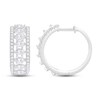 Thumbnail Image 0 of Diamond Hoop Earrings 1-1/2 ct tw Marquise & Round-cut 10K White Gold