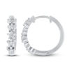 Thumbnail Image 1 of Diamond Star Hoop Earrings 1/5 ct tw Round-cut Sterling Silver