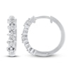 Thumbnail Image 0 of Diamond Star Hoop Earrings 1/5 ct tw Round-cut Sterling Silver