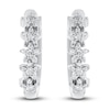 Thumbnail Image 2 of Diamond Star Hoop Earrings 1/5 ct tw Round-cut Sterling Silver