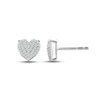 Thumbnail Image 1 of Diamond Heart Stud Earrings 1/4 ct tw Round-cut Sterling Silver