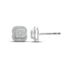 Diamond Clover Stud Earrings 1/4 ct tw Round-cut 10K White Gold