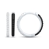 Thumbnail Image 2 of White & Black Diamond Reversible Hoop Earrings 1/3 ct tw Round-cut 10K White Gold