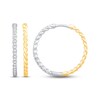Diamond Reversible Hoop Earrings 1/4 ct tw Round-cut 10K Two-Tone Gold