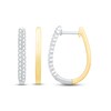 Diamond Reversible Hoop Earrings 3/8 ct tw Round-cut 10K Two-Tone Gold