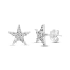 Thumbnail Image 1 of Diamond Star Stud Earrings 1/4 ct tw Round & Baguette-cut 10K White Gold