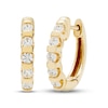 Thumbnail Image 0 of Diamond Huggie Hoop Earrings 1/2 ct tw Round-cut 10K Yellow Gold