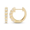 Thumbnail Image 2 of Diamond Huggie Hoop Earrings 1/2 ct tw Round-cut 10K Yellow Gold