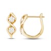 Thumbnail Image 2 of Diamond Huggie Hoop Earrings 1/4 ct tw Princess-cut 10K Yellow Gold