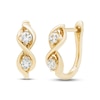 Thumbnail Image 1 of Diamond Huggie Hoop Earrings 1/4 ct tw Round-cut 10K Yellow Gold