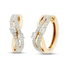 Diamond Swirl Hoop Earrings 1/2 ct tw Round-cut 10K Yellow Gold