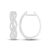 Thumbnail Image 1 of Diamond Twist Hoop Earrings 1/2 ct tw Round-cut 10K White Gold