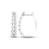 Thumbnail Image 0 of Diamond Double Hoop Earrings 1/4 ct tw Round-cut 10K White Gold