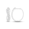 Thumbnail Image 1 of Diamond Twist Hoop Earrings 1/4 ct tw Round-cut 10K White Gold