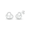 Thumbnail Image 0 of Diamond Quinceañera Heart Earrings 1/10 ct tw Round-cut Sterling Silver