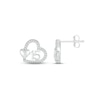 Thumbnail Image 3 of Diamond Quinceañera Heart Earrings 1/10 ct tw Round-cut Sterling Silver