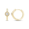 Thumbnail Image 2 of Diamond Huggie Hoop Earrings 1/4 ct tw Round-cut 10K Yellow Gold