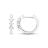 Thumbnail Image 1 of Diamond Huggie Hoop Earrings 1/4 ct tw Princess-cut Sterling Silver