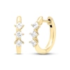 Thumbnail Image 0 of Diamond Huggie Hoop Earrings 1/4 ct tw Princess-cut 10K Yellow Gold