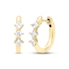 Thumbnail Image 1 of Diamond Huggie Hoop Earrings 1/4 ct tw Princess-cut 10K Yellow Gold
