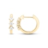 Thumbnail Image 1 of Diamond Huggie Hoop Earrings 1/4 ct tw Princess-cut 10K Yellow Gold