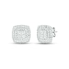 Thumbnail Image 0 of Diamond Cushion Earrings 1 ct tw Round & Baguette-cut 10K White Gold