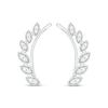 Thumbnail Image 2 of Diamond Leaf Earring Climbers 1/10 ct tw Round-cut Sterling Silver