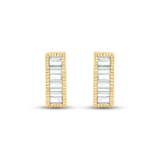 Diamond Bar Earrings 1/15 ct tw Baguette-cut 10K Yellow Gold