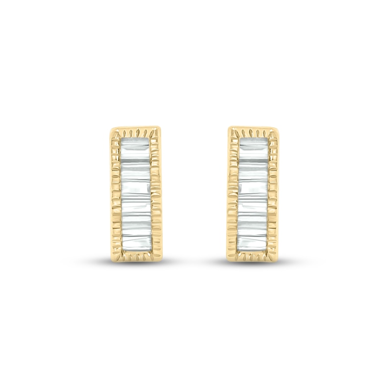 Main Image 1 of Diamond Bar Earrings 1/15 ct tw Baguette-cut 10K Yellow Gold
