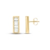 Thumbnail Image 2 of Diamond Bar Earrings 1/15 ct tw Baguette-cut 10K Yellow Gold