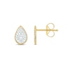 Thumbnail Image 2 of Diamond Teardrop Earrings 1/8 ct tw Round-cut 10K Yellow Gold