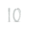 Thumbnail Image 1 of Diamond Hoop Earrings 1 ct tw Baguette & Round-cut 10K White Gold